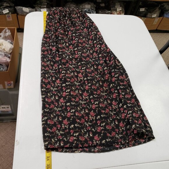 VTG PHD Paul Harris Fairy Grunge Dark Floral Maxi Skirt Size M Black Whimsigoth - Picture 7 of 10